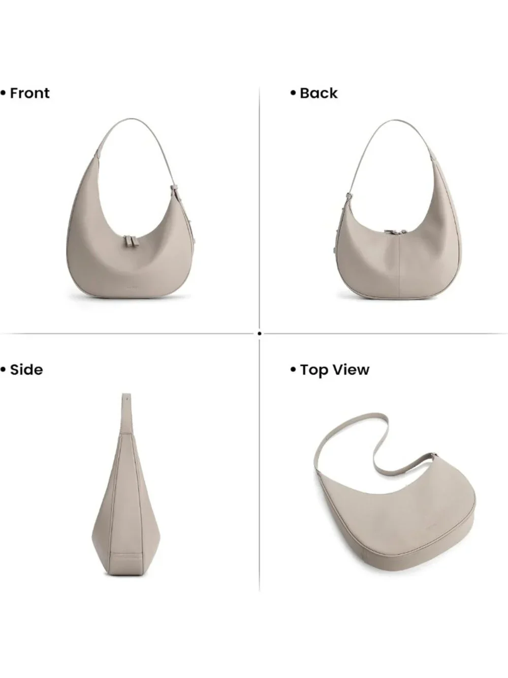 Genuine Leather Slouchy Hobo Bag | Stylish Crescent Crossbody Purse for Women